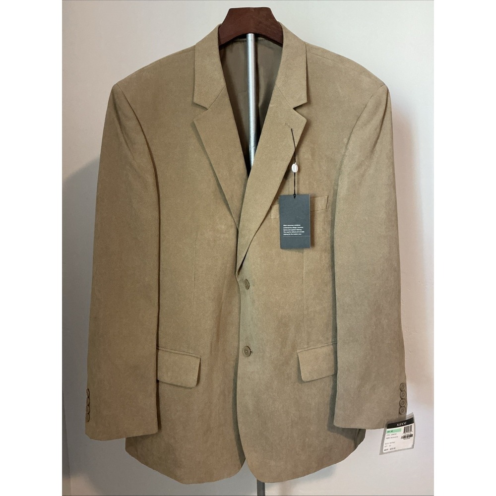 $250 Alfani Tan Pique Waffle Velvet Suit Jacket Sport‎ Coat Blazer Mens 46R